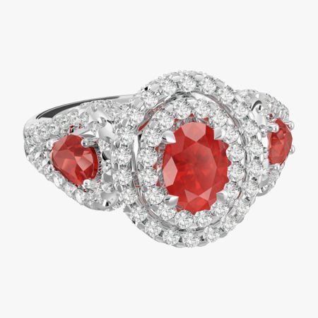 Teal Eminent Ruby Jewelry Ring